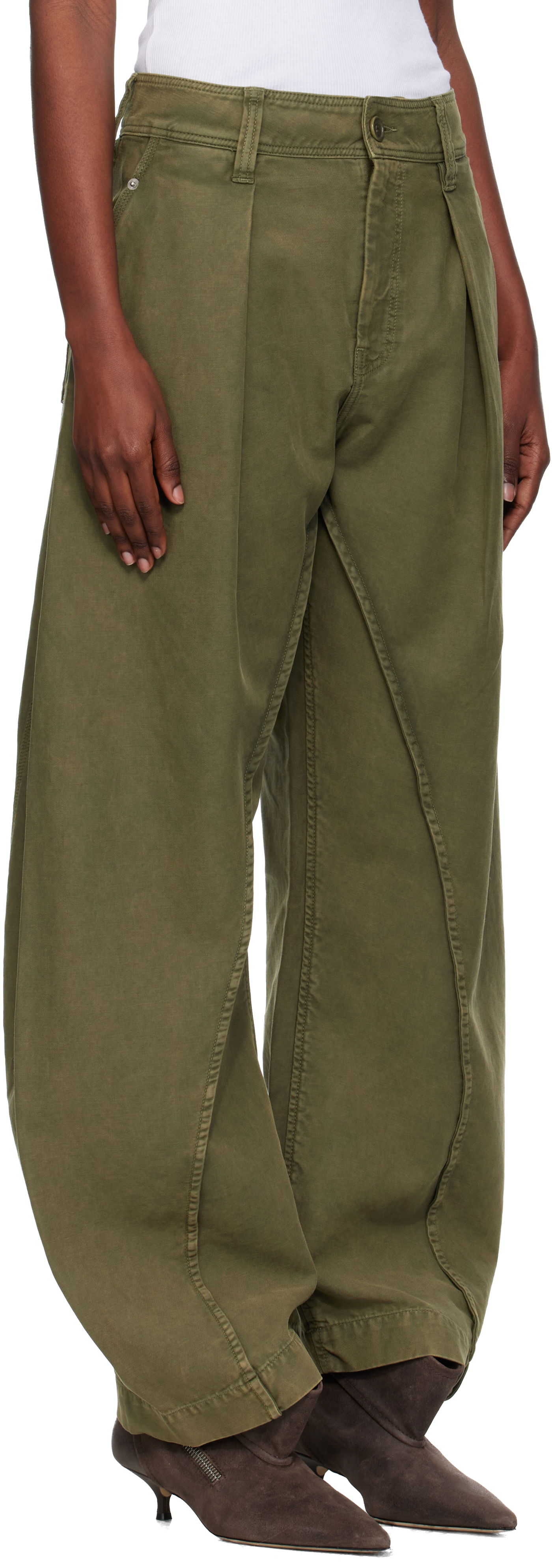 Byxor JW Anderson JW Anderson Twisted Seam Trousers Grön | TR0417-PG1600, 1
