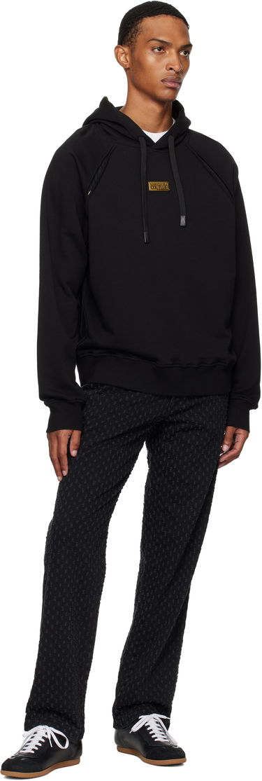 Sweatshirt Versace Outline Barocco Relaxed-Fit Hoodie Svart | E78GAI314_EF0010, 3