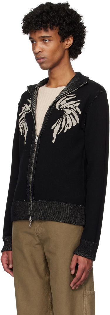 Sweater Dries Van Noten Dries Van Noten Zip-Up Knit Sweater Svart | 251-021223-1711, 3
