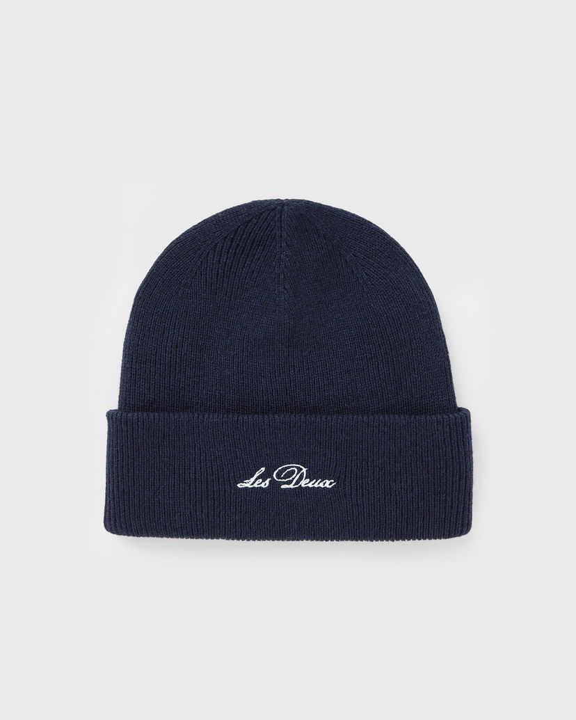 Mössa Les Deux Wayne Embroidered Beanie Mörkblå | 1000673-460