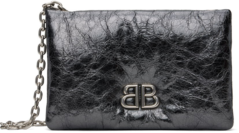 Axelväska Balenciaga Balenciaga Monaco Nano Chain Bag Svart | 810562 2AAYQ