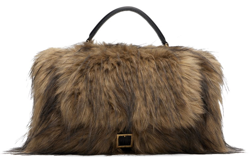 Handväska sacai Faux-Fur Muff Bag Brun | 25-08255