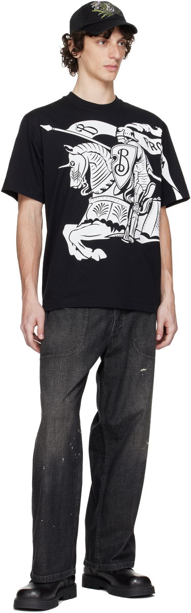 T-shirt Burberry Knight Graphic Cotton T-shirt Svart | 8095058, 3