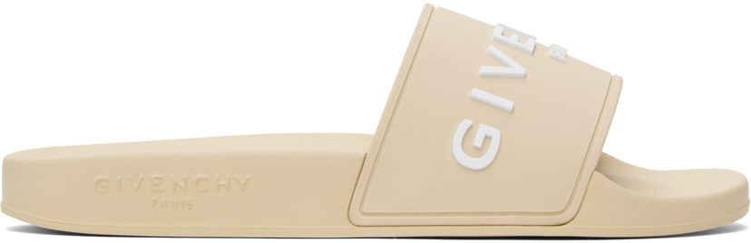 Tillbehör Givenchy Givenchy Embossed Pool Slides Beige | BE3076E1KU270