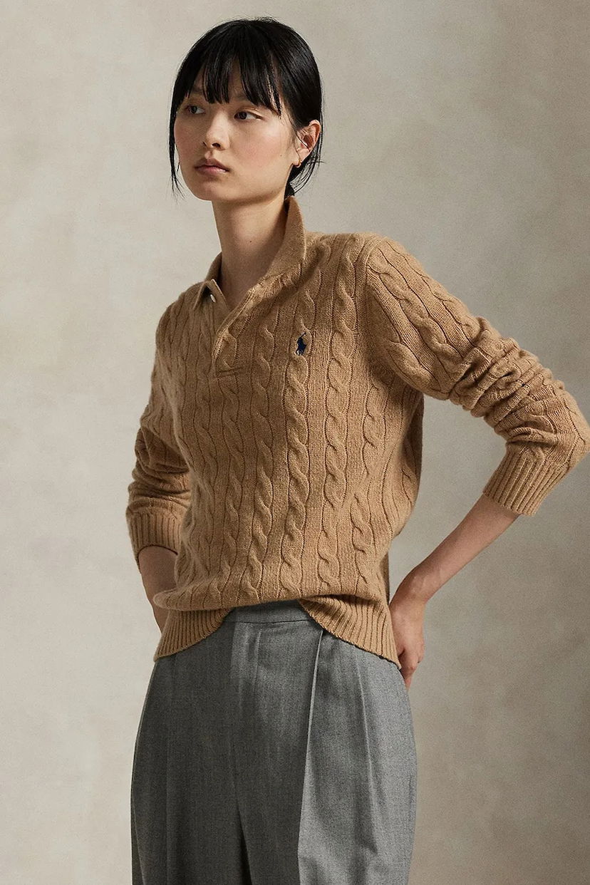 Sweater Polo by Ralph Lauren Polo Ralph Lauren Cable-Knit Wool Sweater Beige | 211972132