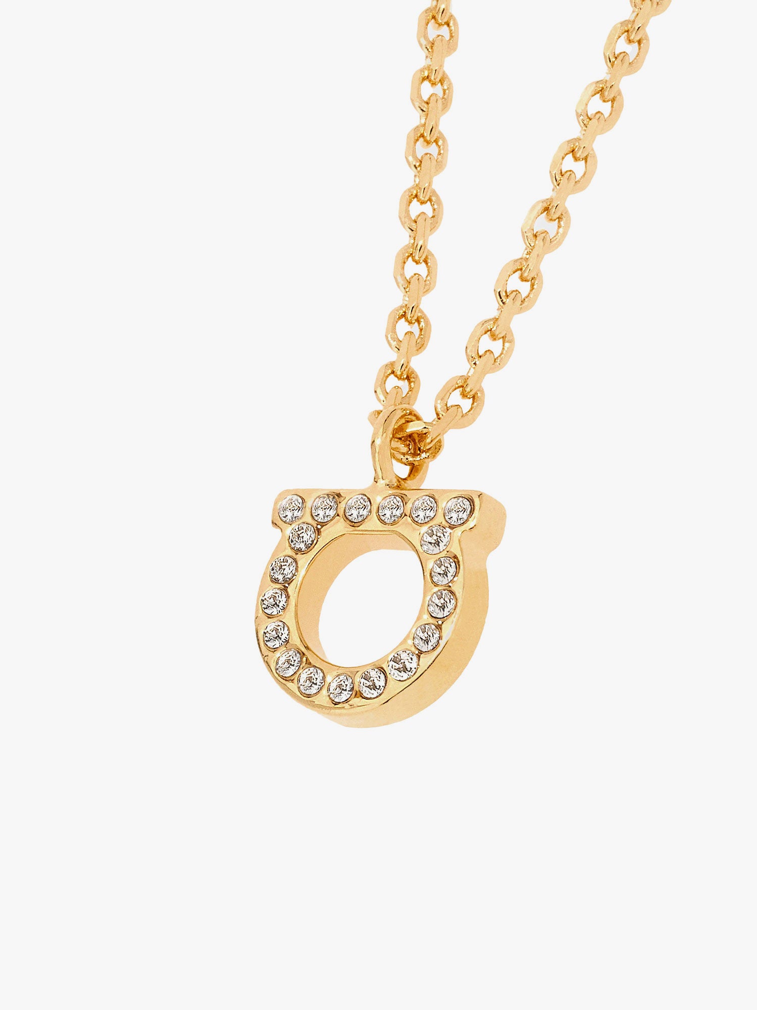 Halsband FERRAGAMO Ferragamo Gancini Crystal Necklace Metallisk | 760132696657STRASS, 1