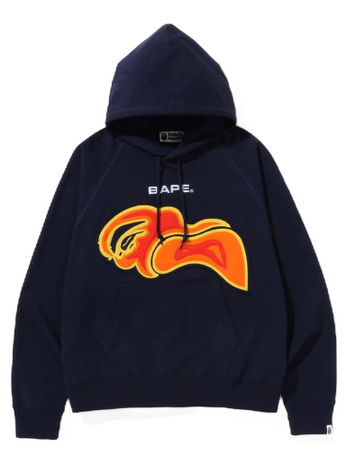 Sweatshirt BAPE Layered Patch Loose Fit Pullover Hoodie Mörkblå | 1J30-114-008