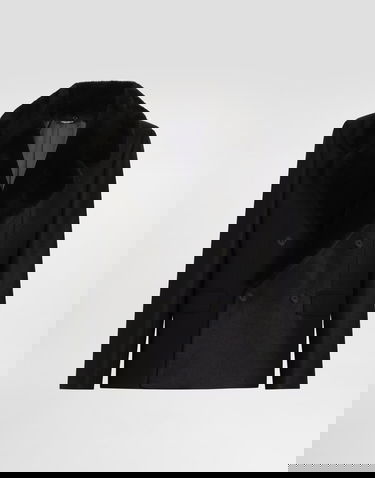 Jacka Dolce & Gabbana Dolce & Gabbana Double-breasted Jacket with Fur-Effect Collar Svart | G2VK3ZHU2A8N0000, 0