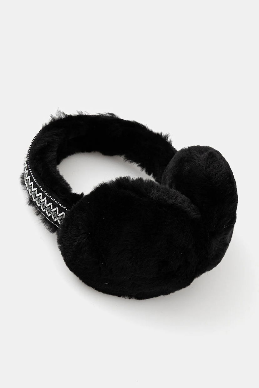 Tillbehör UGG Furry Earmuffs with Decorative Headband Svart | 20496.