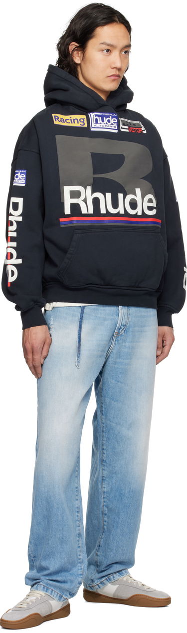 Sweatshirt Rhude Rhude Petrol Patch Hoodie Mörkblå | RHSS25HO04012, 3