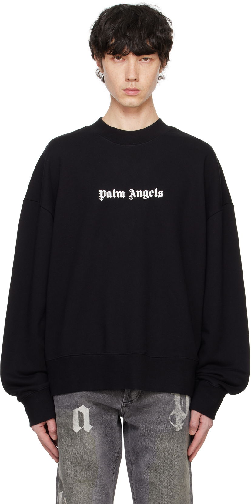 Sweatshirt Palm Angels Sweatshirt Classic Logo Svart | PMBA080C99FLE0011001