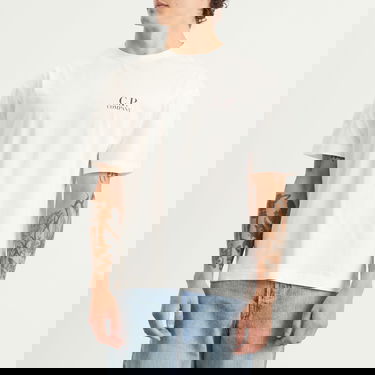 T-shirt C.P. Company Logo Print T-Shirt Vit | 19CMTS103A-005100W-103, 2