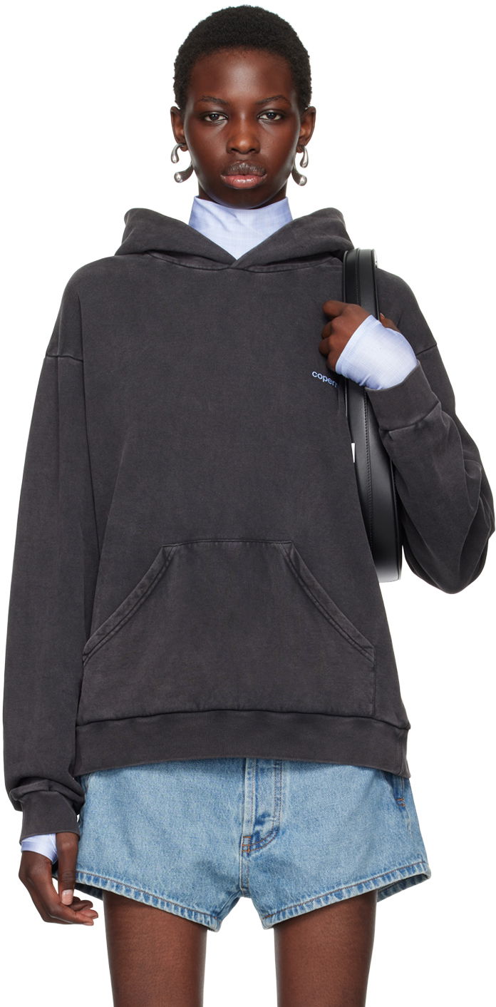Sweatshirt Coperni Washed Logo Hoodie Svart | COPJS15523W