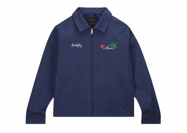 Jacka Jordan Jordan Pro x Solefly Coaches Jacket Midnight Navy/Fossil Mörkblå | FQ3804-410