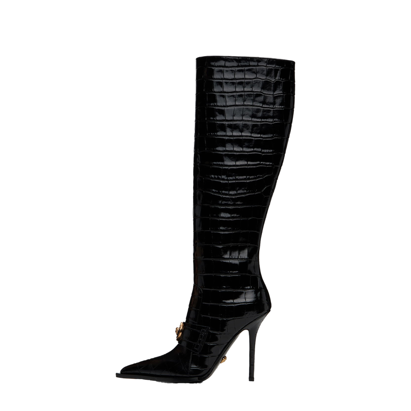 Sneakers och skor Versace Croc-Effect Alia Svart | 1012029_1A08910