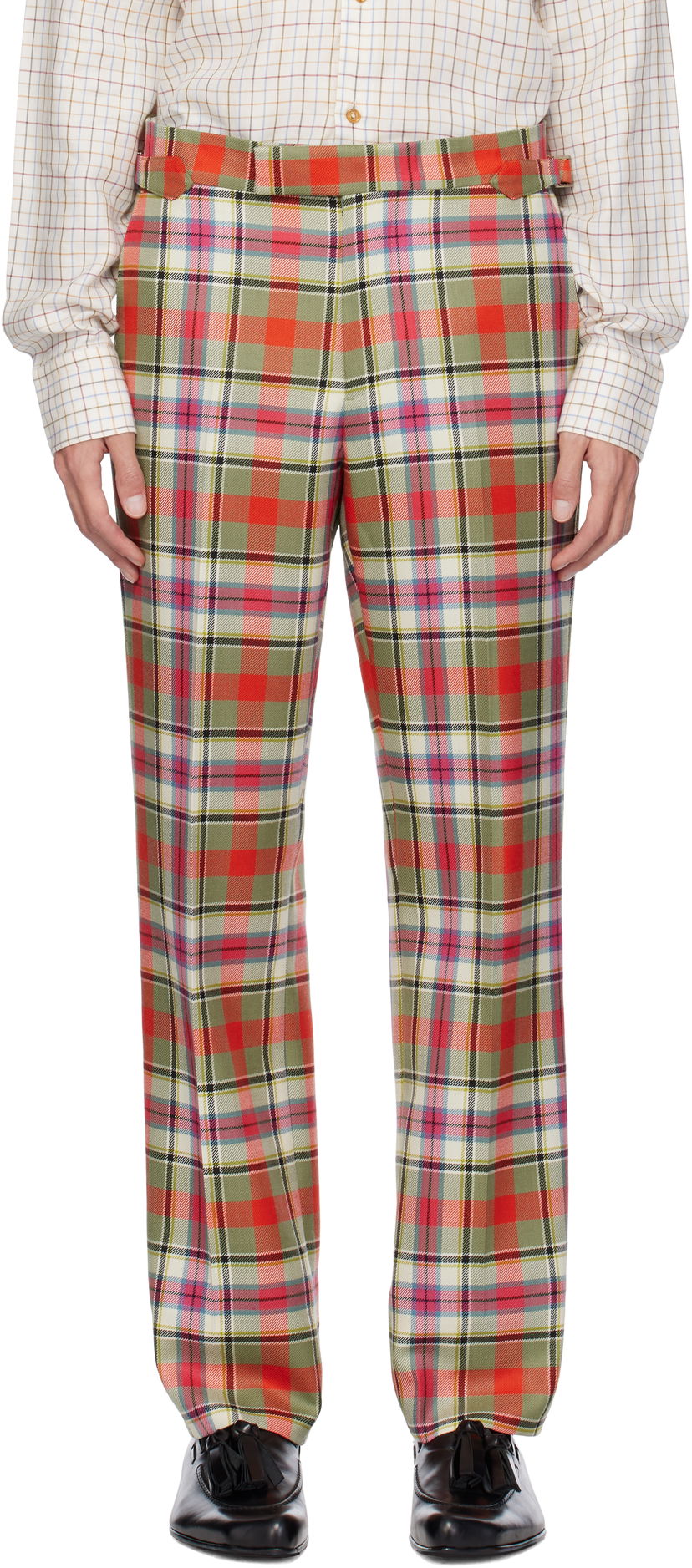 Byxor Vivienne Westwood Green & Red Plaid Trousers Grön | 2F01000R-W00WZ-