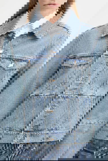 Jacka VETEMENTS VETEMENTS Cut-Up Fitted Denim Jacket Blå | UH76DJ660LB3, 3