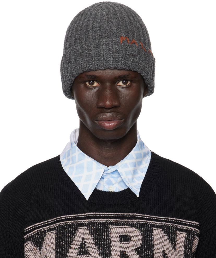 Mössa Marni Gray Shetland Wool Beanie Grå | CLZC0145Q0 UFH938