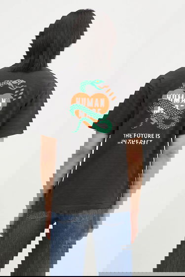 T-shirt Human Made Graphic T-Shirt with Snake, Heart, and 'The Future Is In The Past' Print Svart | HM29TE001, 0