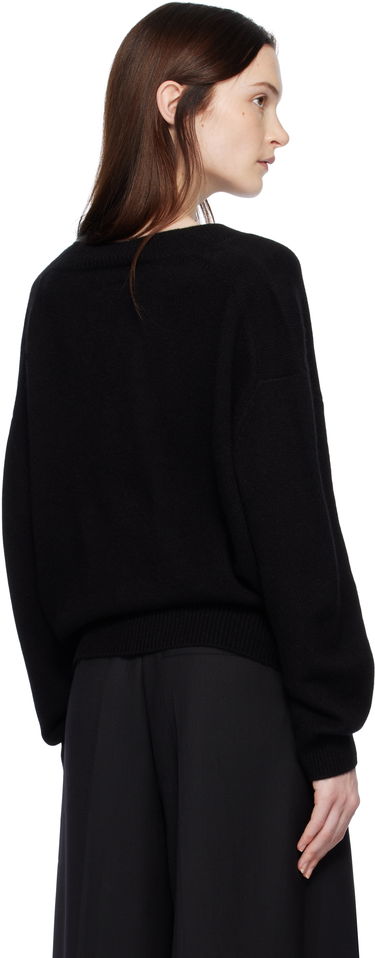 Sweater Anine Bing Lee Lace Trim V-Neck Sweater Svart | A-09-3280-000, 2