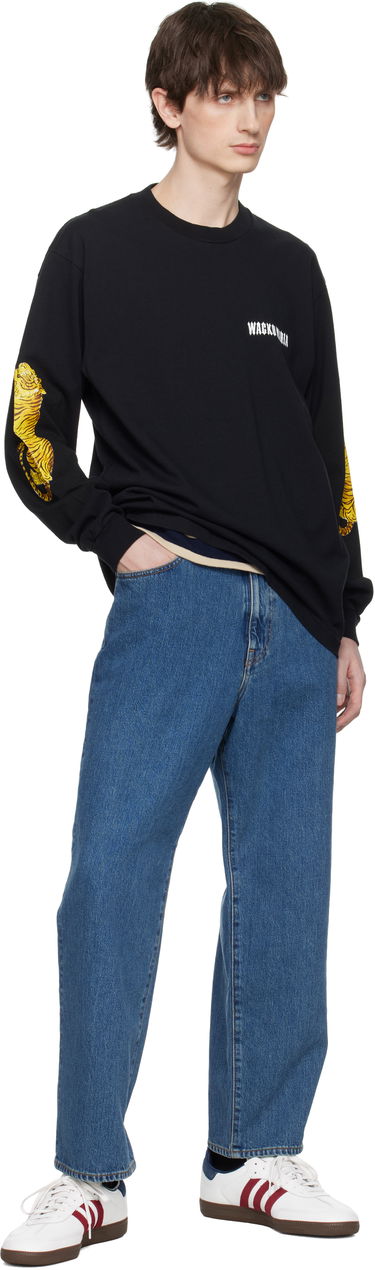 T-shirt WACKO MARIA Wacko Maria Washed Tiger Print Crew Neck Longsleeve T-Shirt Svart | 25SS-WMT-LT03, 3