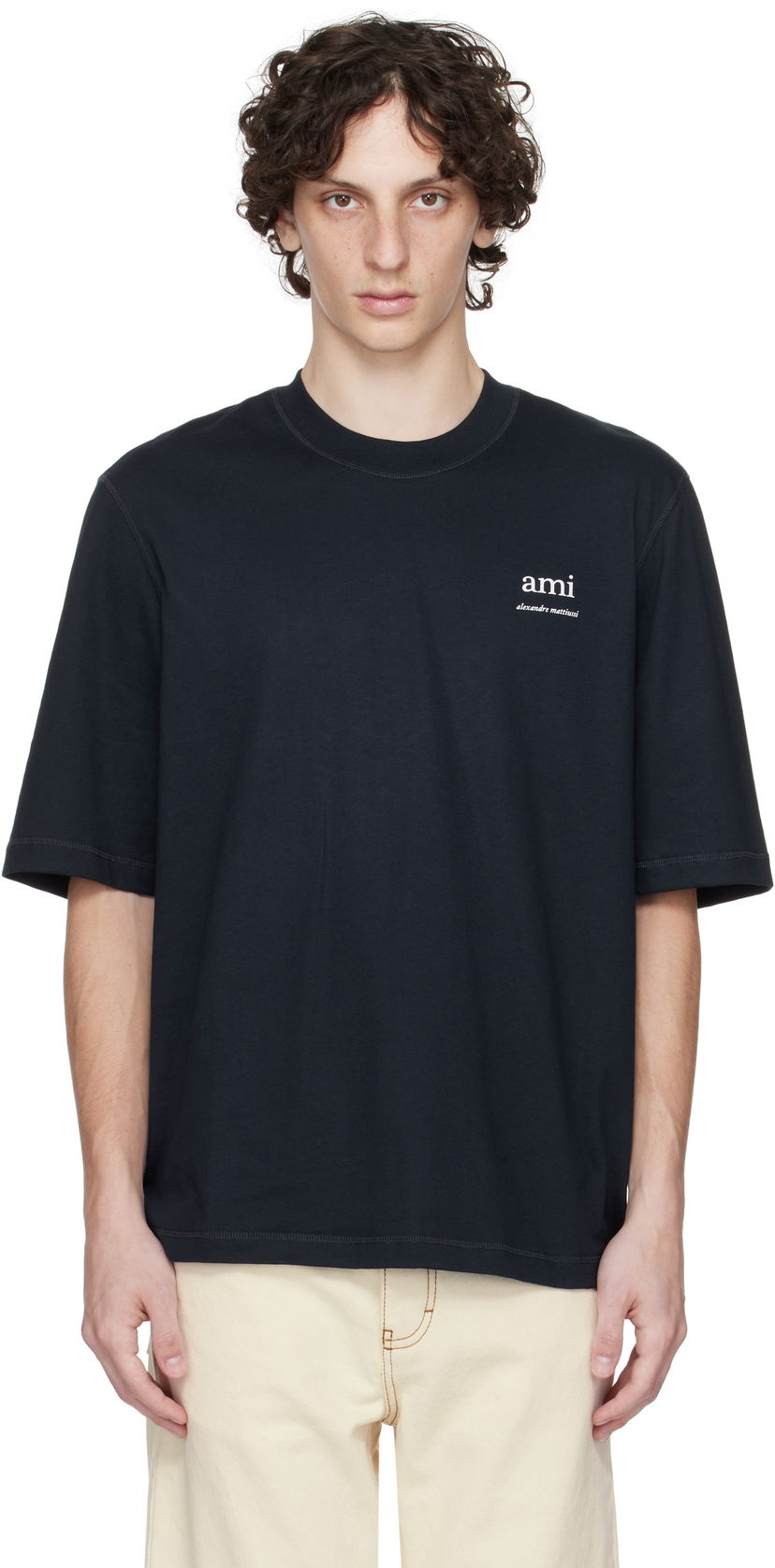 T-shirt AMI AMI Paris Cotton T-Shirt Svart | HTS048.JE0119
