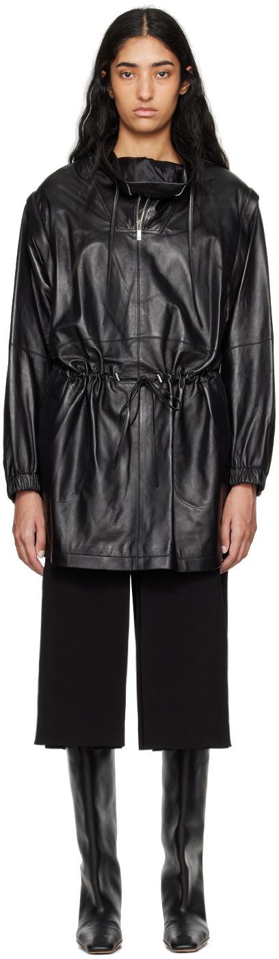 Vindjacka Helmut Lang Helmut Lang Leather Anorak Svart | O04HW606