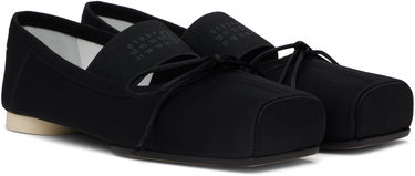 Sneakers och skor Maison Margiela MM6 Maison Margiela Satin Pointe Logo Ballerina Flats Svart | S59WZ0100 P5560, 3