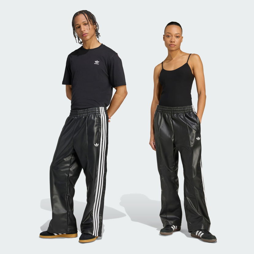 Träningsbyxor adidas Performance Jeremy Scott Faux Leather Wide Pants Svart | JY2015