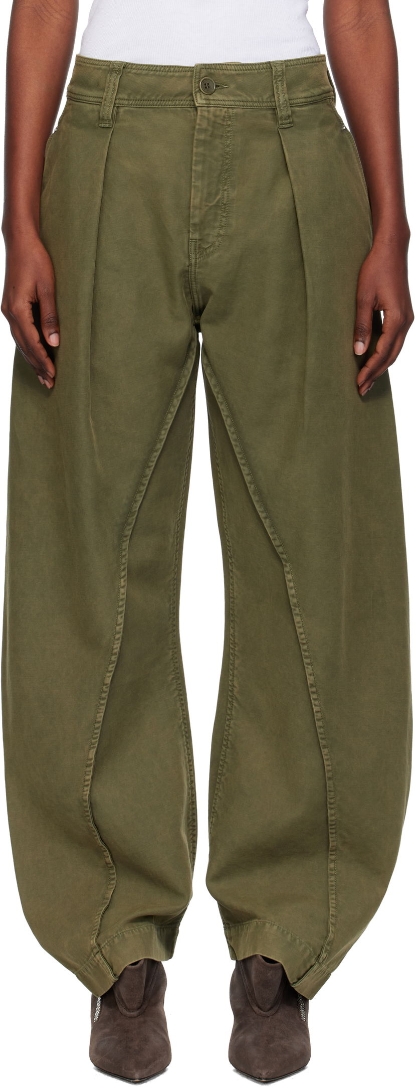 Byxor JW Anderson JW Anderson Twisted Seam Trousers Grön | TR0417-PG1600