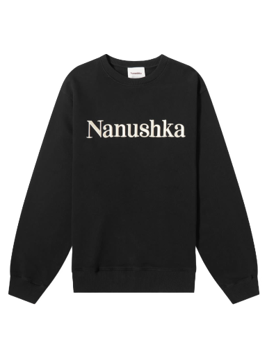 Sweatshirt Nanushka Remy Logo Crew Sweat Svart | NM21RSSW01099