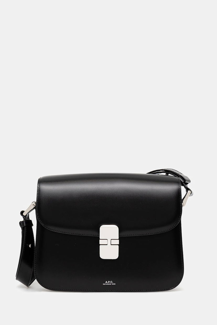 Axelväska A.P.C. A.P.C. Sac Grace Leather Shoulder Bag Svart | PXBVN.F61412
