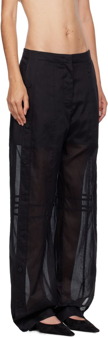 Byxor Jil Sander Jil Sander Cotton Muslin Snap Button Trousers Svart | J01KA0185_J45014, 1