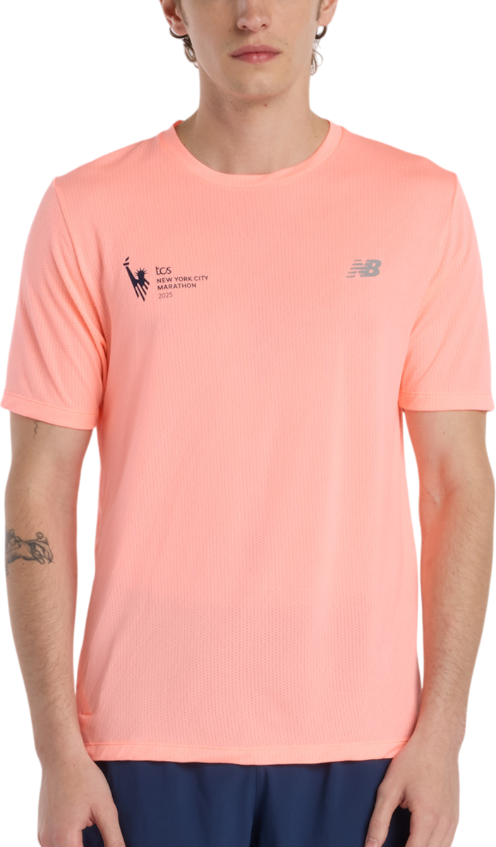 T-shirt New Balance NYC Marathon Athletics T-Shirt Orange | mt53253m-gae, 0