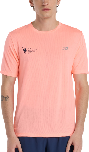T-shirt New Balance NYC Marathon Athletics T-Shirt Orange | mt53253m-gae, 0