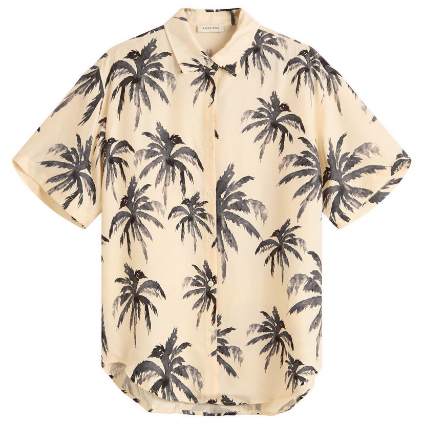 Skjorta Anine Bing Anine Bing Tristan Palm Shirt, Large Beige | A-07-11011-MTL68