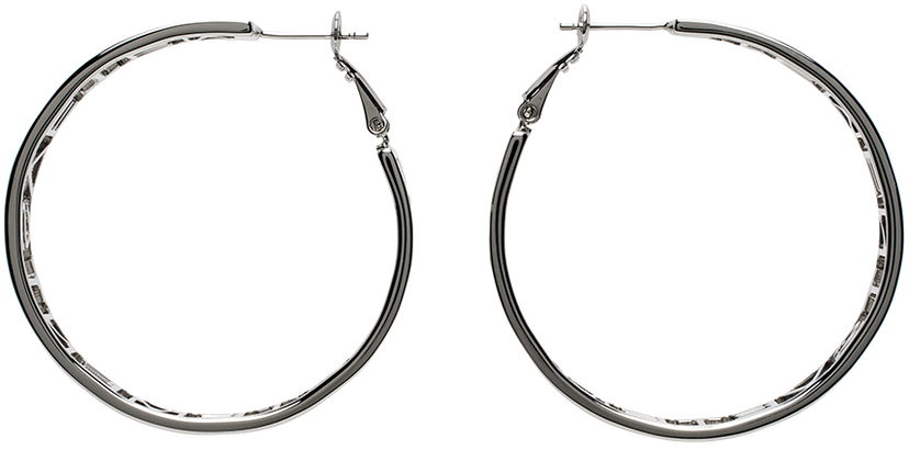 Örhängen VETEMENTS Small Logo Hoop Earrings Grå | UE64EA180S