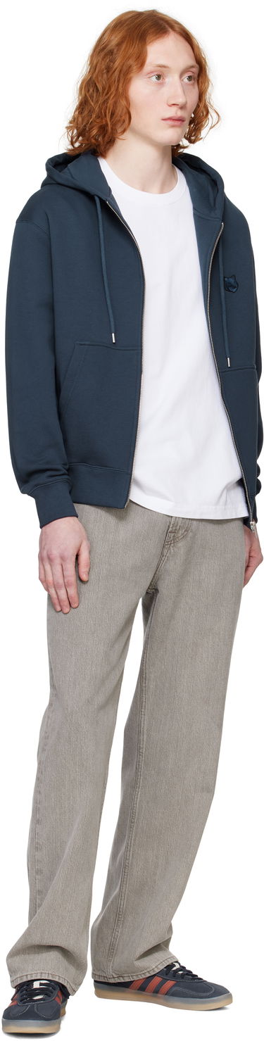 Sweatshirt MAISON KITSUNÉ Maison Kitsuné Fox Head Zip Hoodie Mörkblå | MM00714KM0321, 3