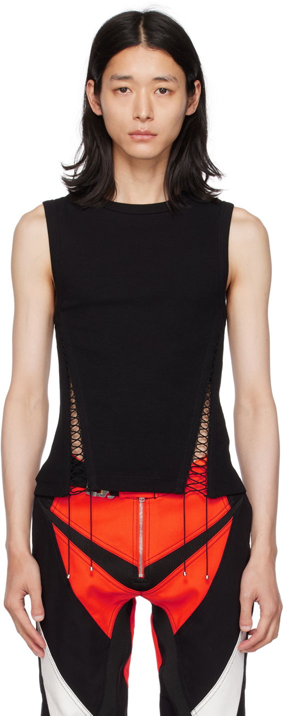 Linne Dion Lee Dion Lee Picot Lace Tank Top Svart | C3149P23