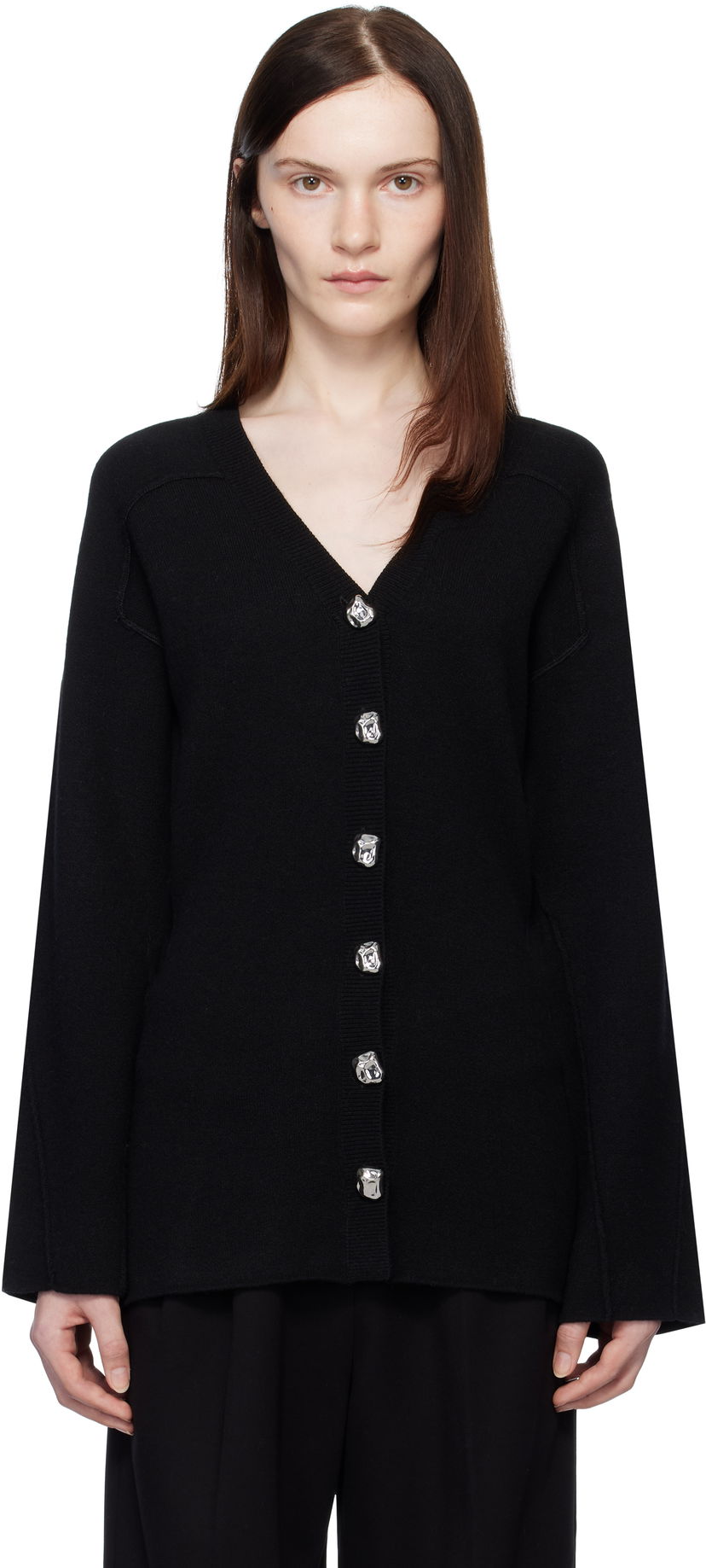 Sweater rag & bone rag & bone Bridget V-Neck Cardigan Svart | WAS24H012MM12