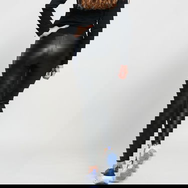 Damasker Urban Classics Ladies Faux Leather High Waist Leggings Svart | TB3001 black, 2