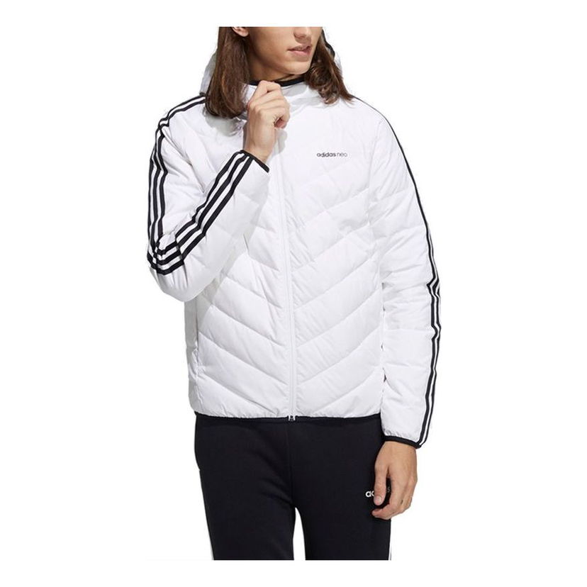 Pufferjacka adidas Originals adidas neo 3s Lightweight Down Hooded Jacket Vit | H45253