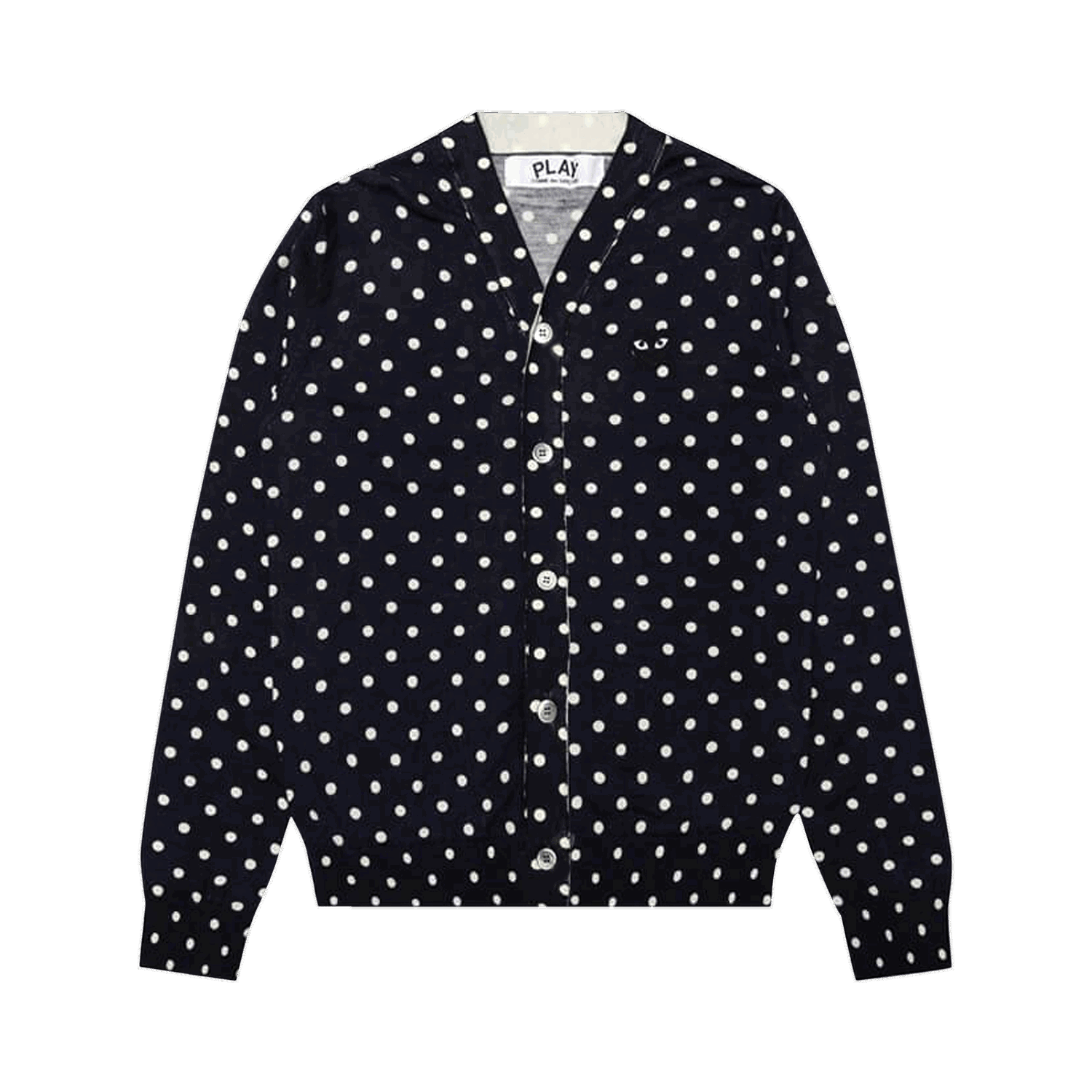Sweater Comme des Garçons PLAY Polka Dot Cardigan Black Heart Mörkblå | az n038 051 2, 0