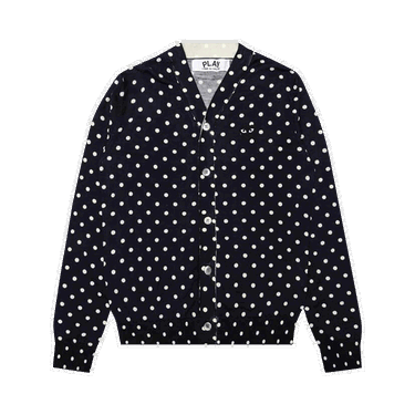Sweater Comme des Garçons PLAY Polka Dot Cardigan Black Heart Mörkblå | az n038 051 2, 0