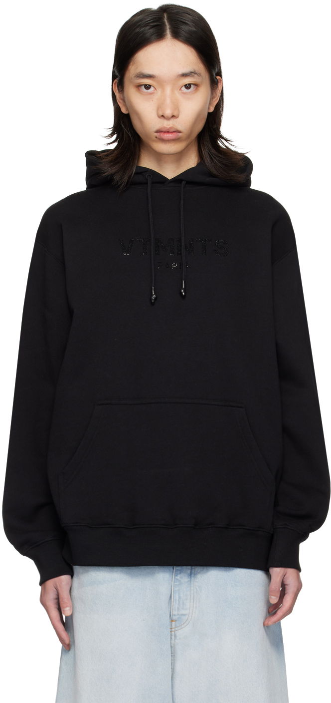 Sweatshirt VETEMENTS Crystal Logo Hoodie Svart | VL22HD300B, 0