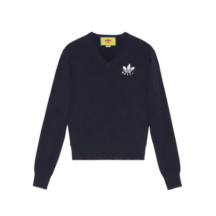 Sweater Gucci adidas x Wool Sweater Navy Mörkblå | 700445 XKCH9 4215