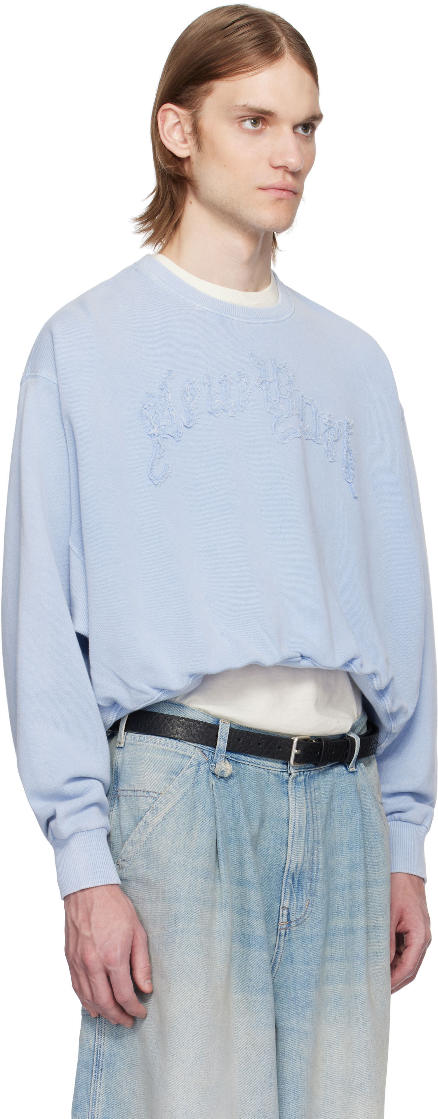 Sweater R13 R13 'New York' Balloon Cropped Sweatshirt Blå | R13WK260-K001J, 1