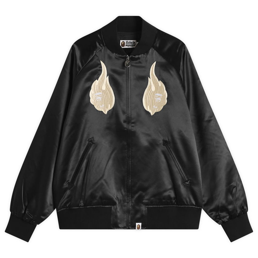 Bomberjacka BAPE Skeleton Logo Souvenir Jacket Svart | 001LJL801322M-BLK