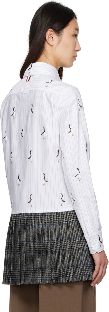 Klä Thom Browne Thom Browne Goose Print Shirtdress Vit | FDSF35E-E1374, 2