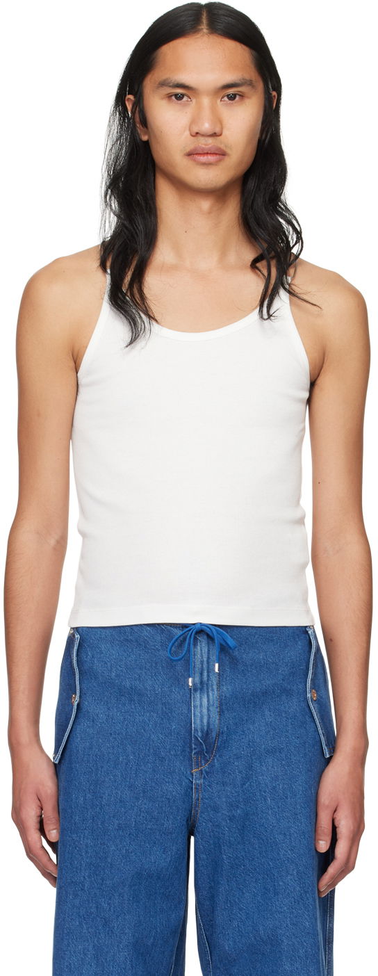 Linne Dion Lee Wire Strap Tank Top Vit | C3159PS24